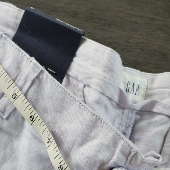 Gap Pants Women’s 16 Lilac Purple Linen Blend Girlfriend Chino Crop Flat Front - Picture 6 of 10